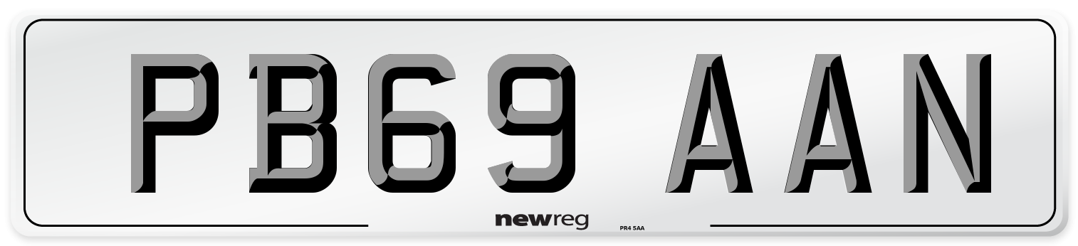 PB69 AAN Number Plate from New Reg